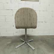 Chaise pivotante chrome et tissu chiné propre et solide 1970
