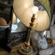 Lampe en bois polychrome et doré 1920