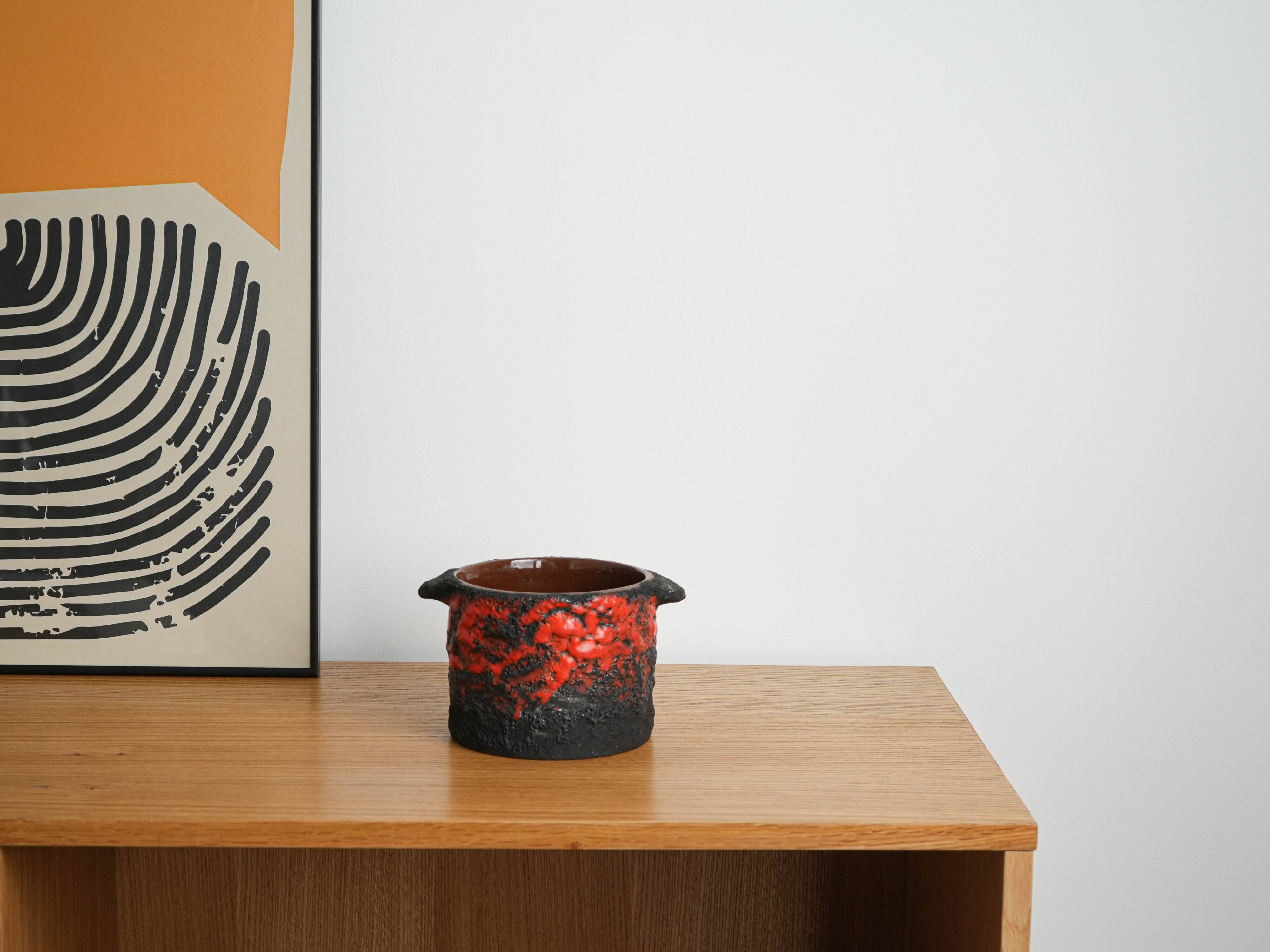 Ceramic vase, Fat Lava, German design, 1960s, made in Germany