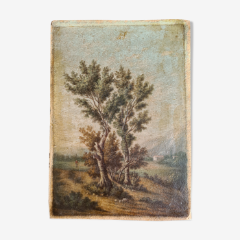 Paysage aux grands arbres - Huile - Barbizon