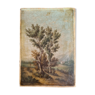 Paysage aux grands arbres - Huile - Barbizon