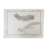 Ancient marine map Sao Miguel Azores
