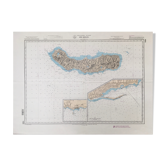 Ancient marine map Sao Miguel Azores