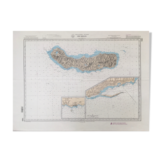 Ancient marine map Sao Miguel Azores