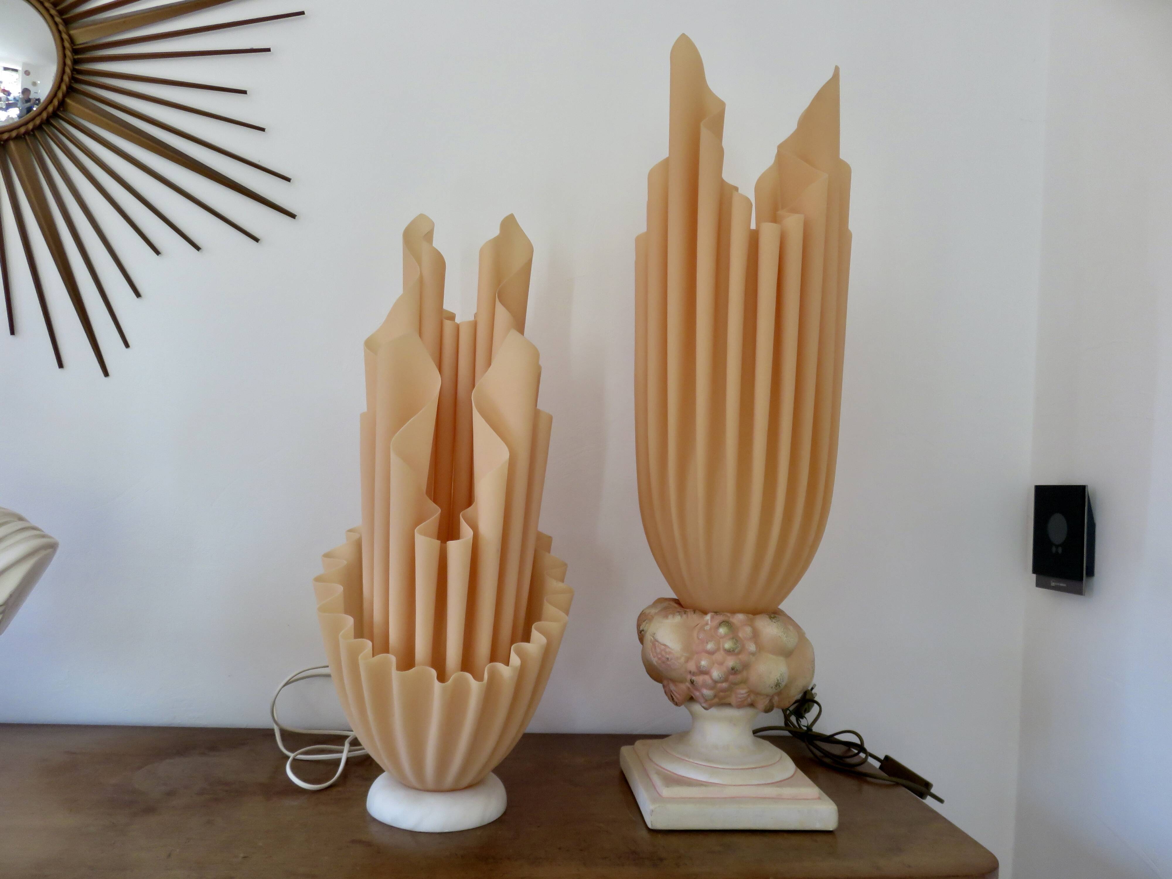 Draped lamp "corolle" by Georgia Jacob, model XXL 65cm, mid century, 70