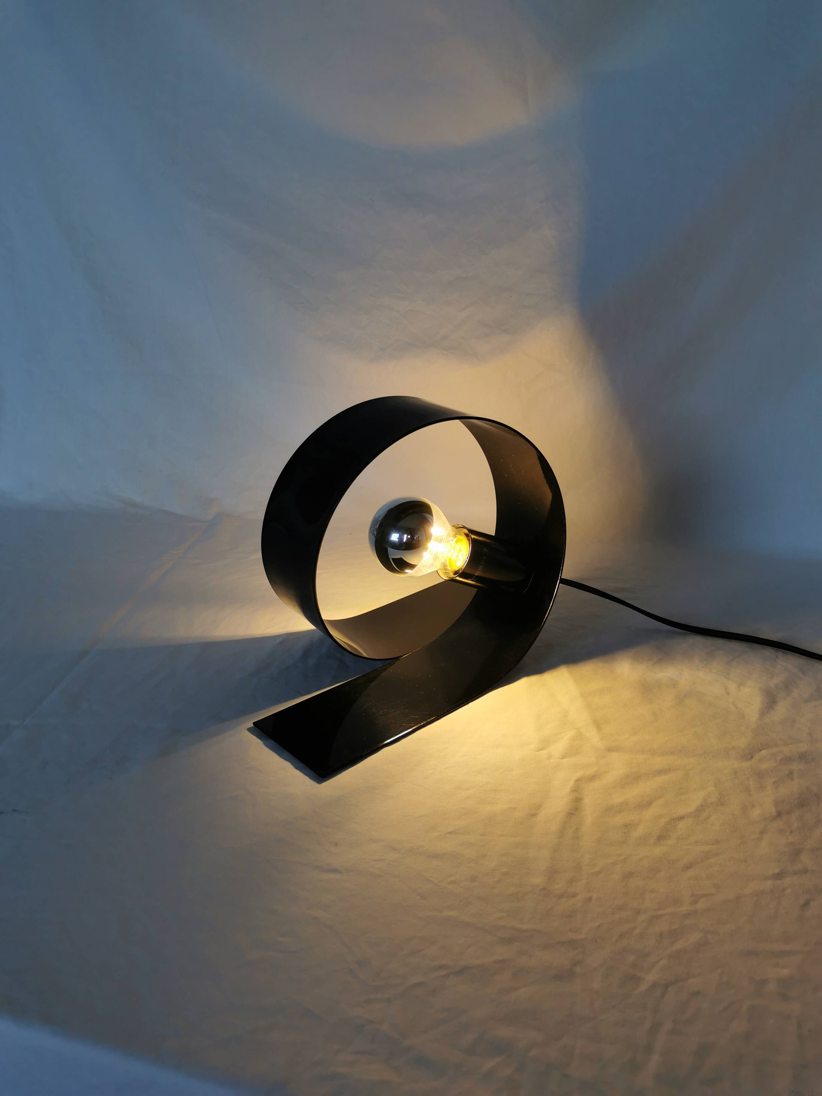 Steel looping lamp, Massive, Belgium, 1990.