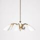 VINTAGE 50'S CHANDELIER IN GLASS AND BRASS ITALIAN DESIGN