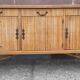 Console table in rattan and bamboo, (Attributed to Audoux-Minet)