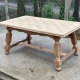 Art Deco extendable monastery table renovated in raw oak 265cm