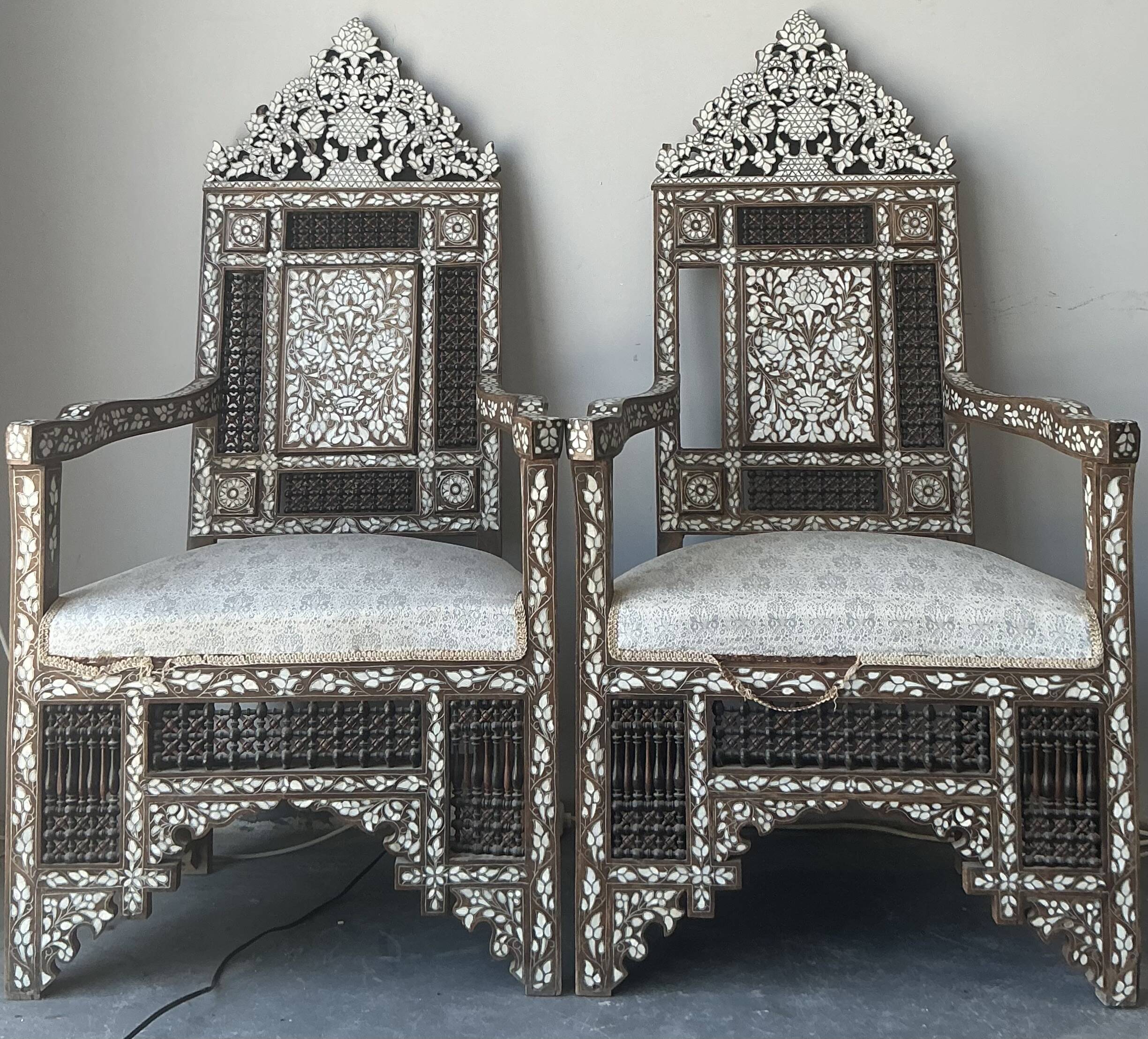 Pair of Syrian armchairs