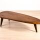 Brutalist Solid Oak Slab Coffee Table, Central Europe, 1960s–1970s