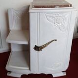 Art Deco bedside table top red marble