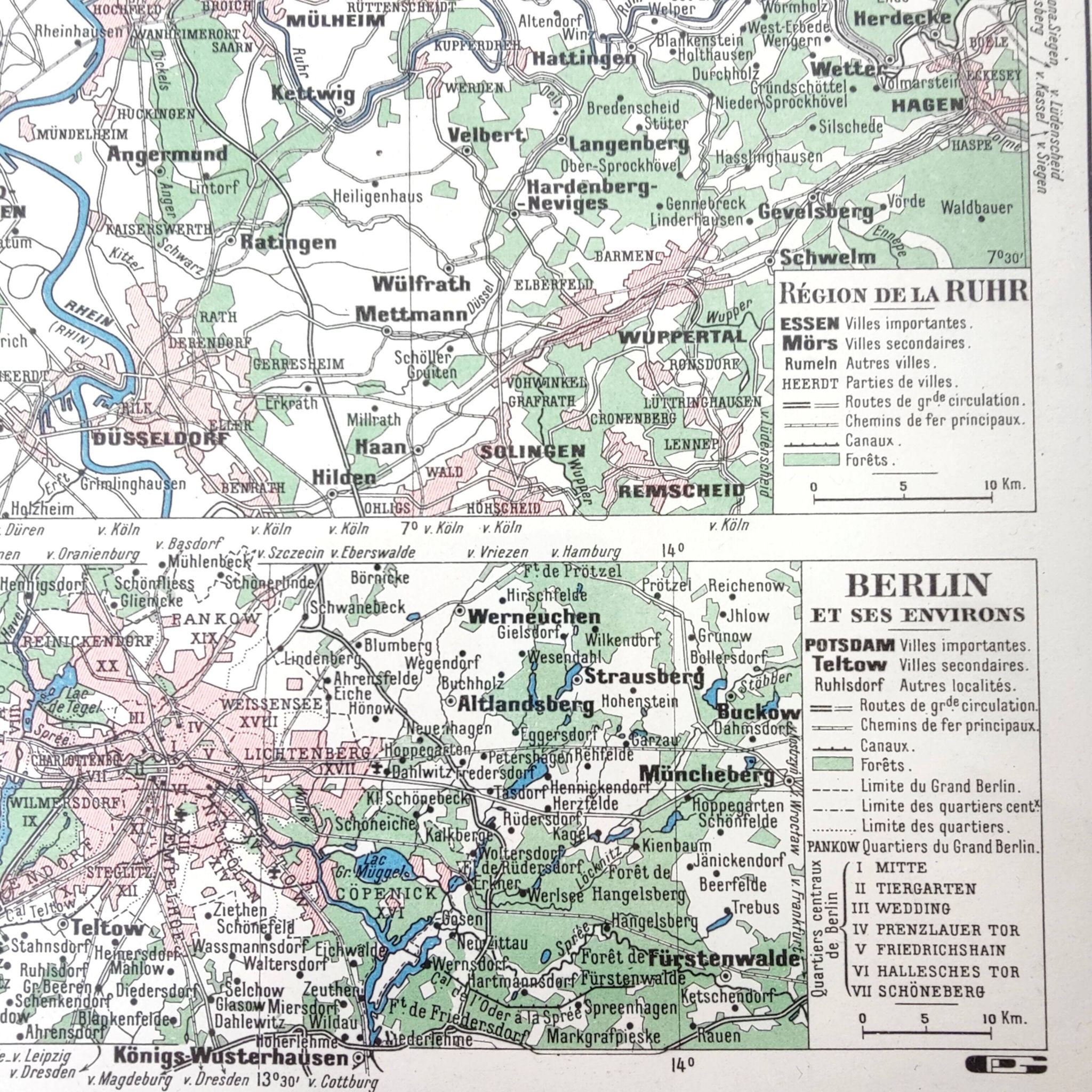 Old map of Germany 43x43cm from 1950