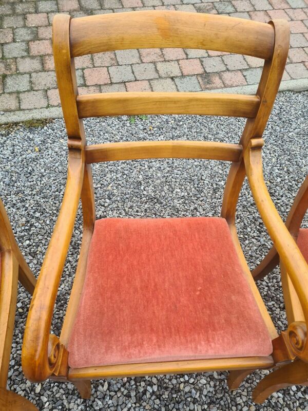 4 fauteuils style Louis Philippe en merisier