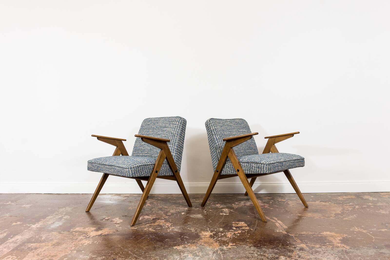 Customizable Pair Of Restored Mid Century "Bunny" Armchairs, 1970's