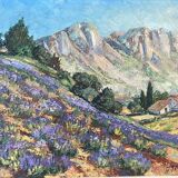 Signed mountain landscape