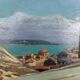 Painting, Oil on panel, "Mediterranean Coastal Town", France, 1930