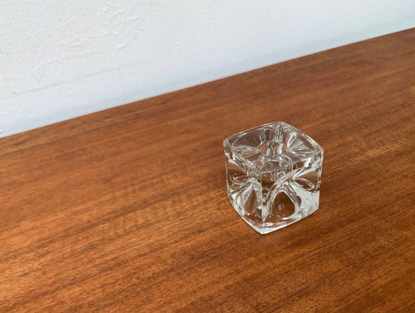 German glass cube ice candle holder by Peill & Putzler, 1970s.