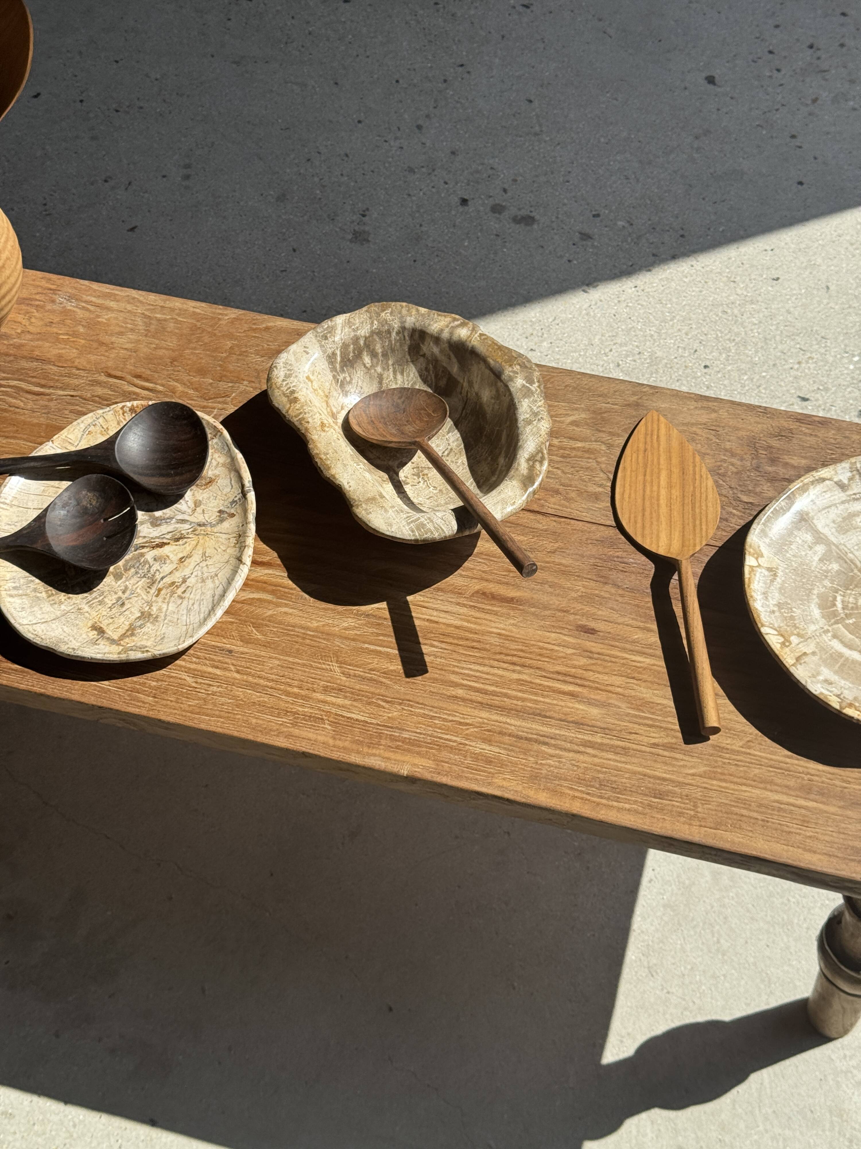 Teak pie server kitchen utensil L30 W8
