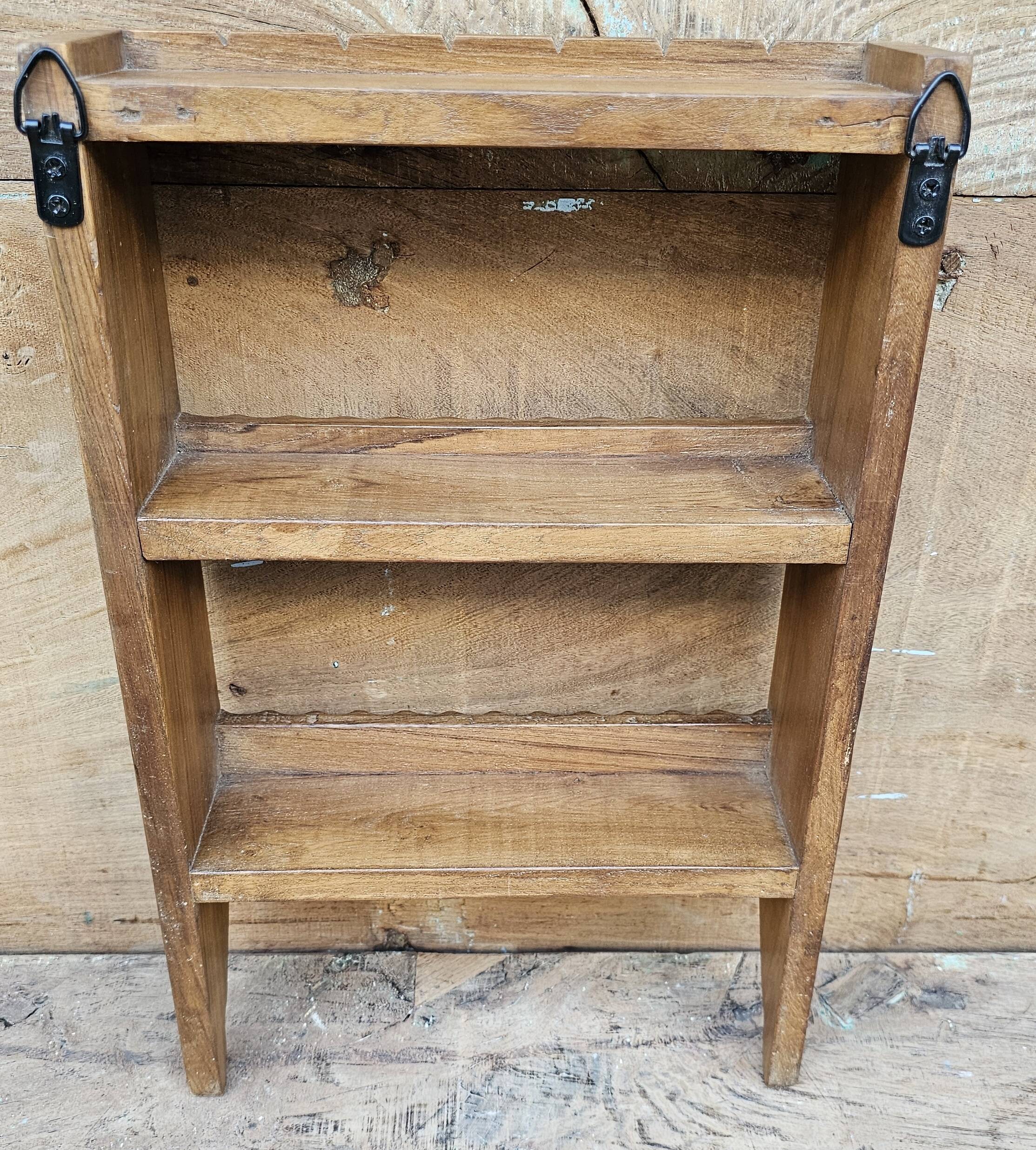 Burmese teak wall shelf