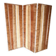 Three-panel screen in natural fibre