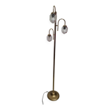 Chrome gold floor lamp 1960 has 70 molded glass shade 166x40