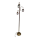 Chrome gold floor lamp 1960 has 70 molded glass shade 166x40