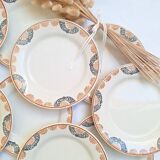 HBCM Pauline pattern dinner plates in orange and black