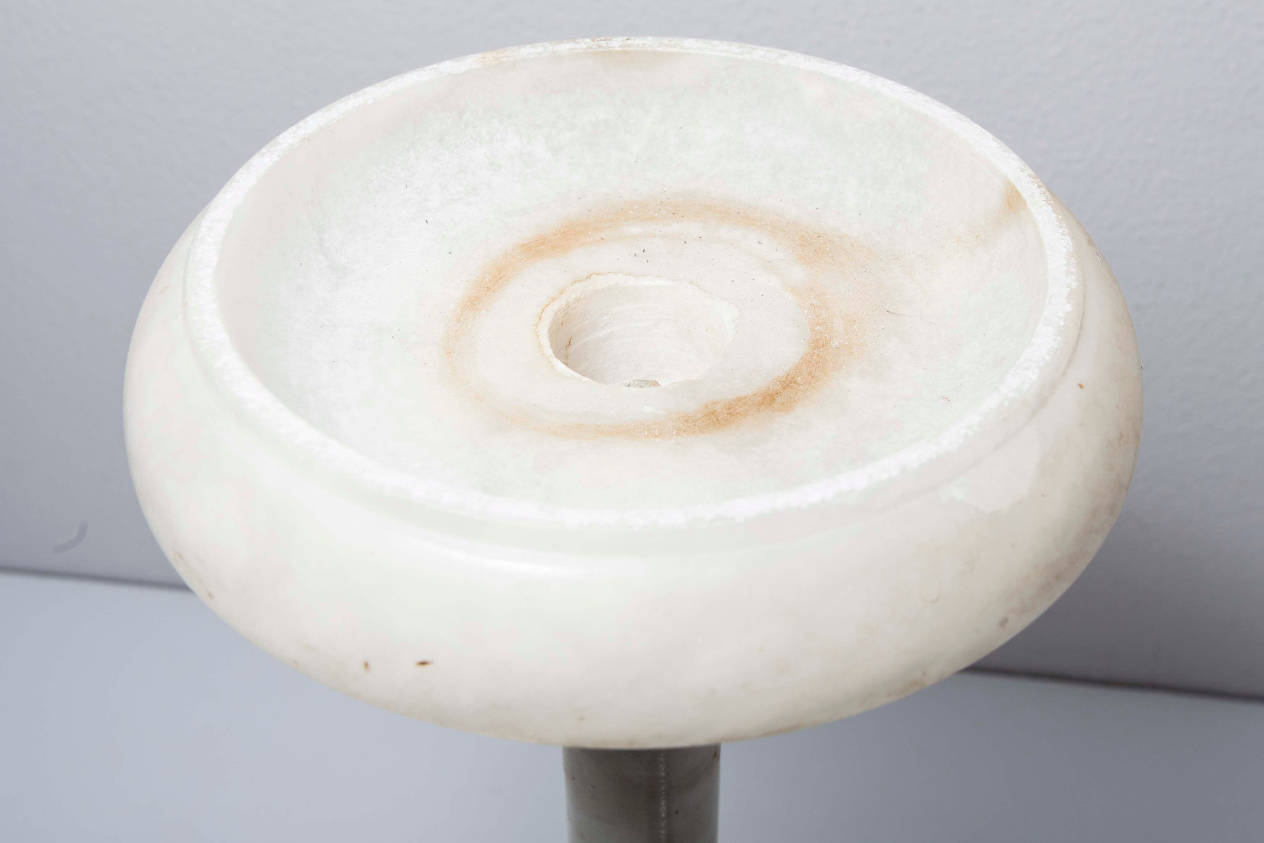 1930 white marble and chrome ashtray