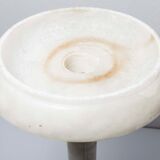 1930 white marble and chrome ashtray