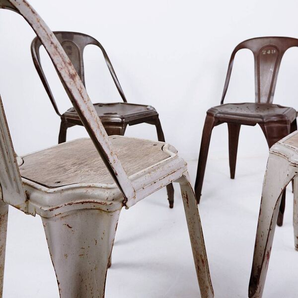 4 chaises en métal par Fibrocit, Belgique 1950