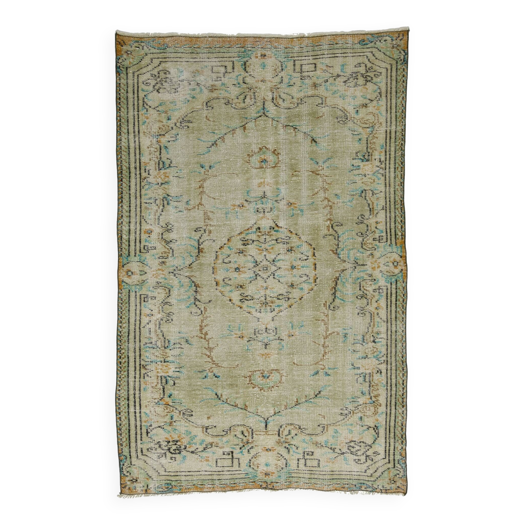 Turkish Anatolian Handmade Vintage Area Rug 210 cm x 134 cm