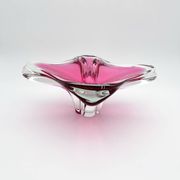 Large Crystal Bowl Bohemia Josef Hospodka 2.6kg Ruby Design 1960
