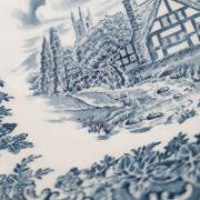 Cup, blue Churchill Staffordshire bowl, English porcelain