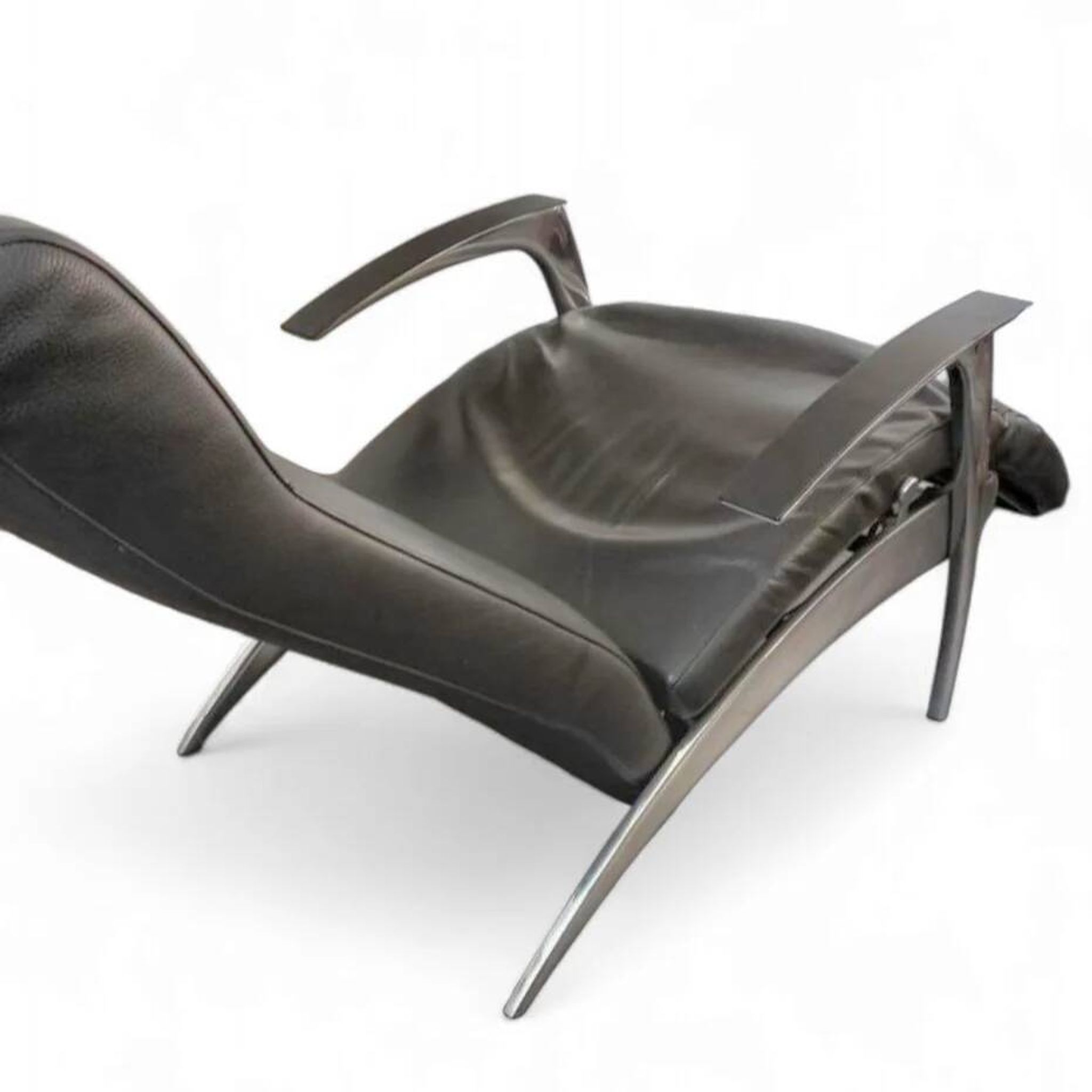 David design armchair/lounger by Interprofil, black leather, good condition