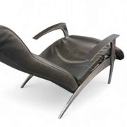 David design armchair/lounger by Interprofil, black leather, good condition