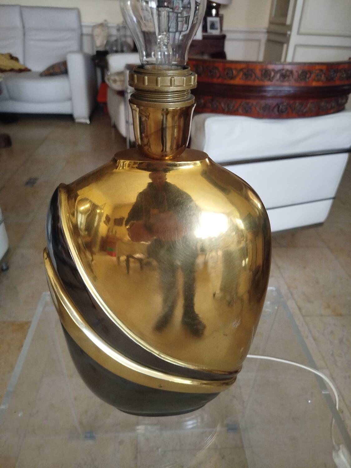 Vintage Italian lamp Regina brass 1970s