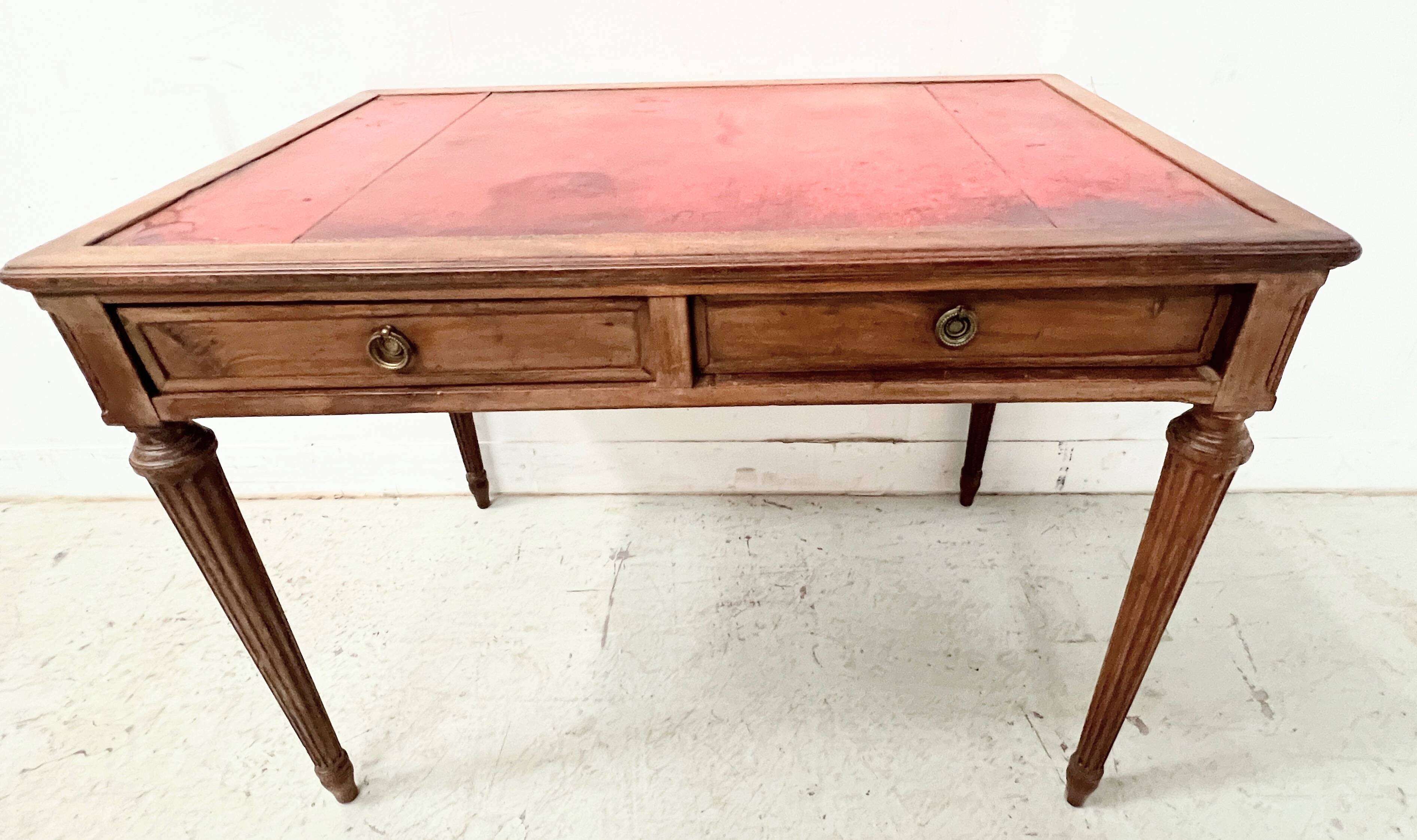 Louis XVI style desk in stained beech, 20th century.