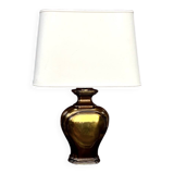 Large Deknudt lamp in varnished gold brass, 1970s.