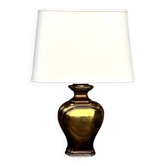Large Deknudt lamp in varnished gold brass, 1970s.