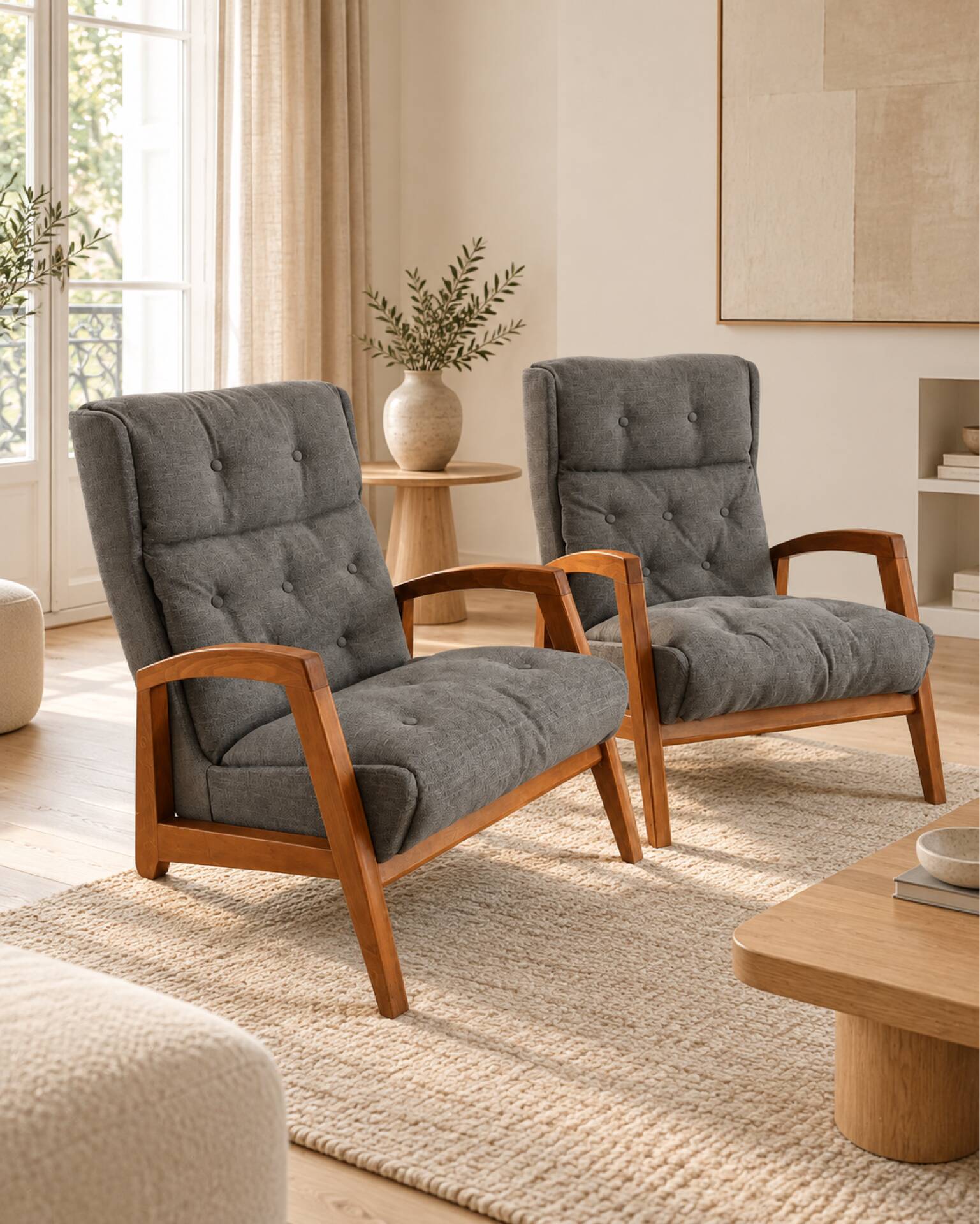 Pair of vintage armchairs by Jean-René Caillette for Steiner – Design f