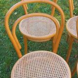 Set of 6 caned bistro chairs