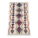 Moroccan Berber rug in cream wool with multicoloured diamonds – 250 × 147 cm