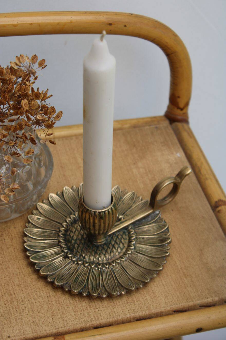 Gold metal candle holder