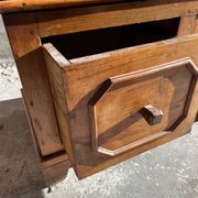Old wooden baker's chest with storage drawers