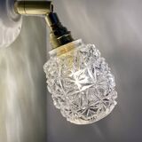 Vintage tulip wall lamp in molded glass