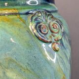 Large Art Nouveau Ceramic Base with Flamed Decor