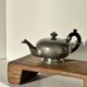 Small teapot, pewter coffee pot flattened oval shape