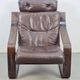 Vintage Armchair in Brown Leather and Bentwood attributed to Coja, 1970s