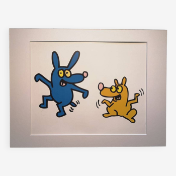 Illustration by Keith Haring - 'Animals' series - 2/12